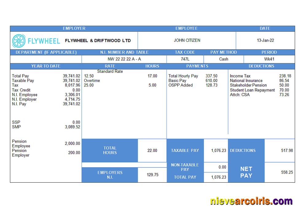 United Kingdom flywheel & driftwood company employee sheet